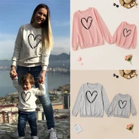 love sweaters autumn mother daughter matching sweatshirts family set mama mini mom baby mommy and me clothes women girls tops