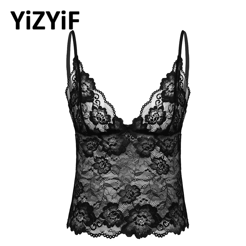 Мужское сексуальное нижнее белье Sissy прозрачный кружевной топ с глубоким v