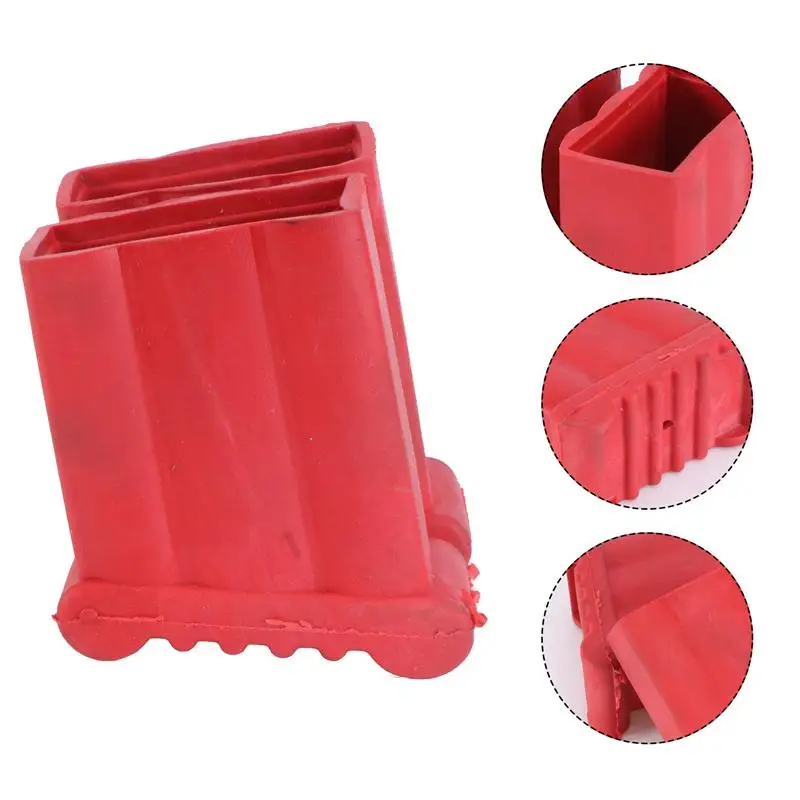 2Pcs Ladder Feet Pad Ladder Feet Cover Skid-Proof Pad Protective Pad Anti-Slip And Wear-Resistant Rubber Feet (Red)