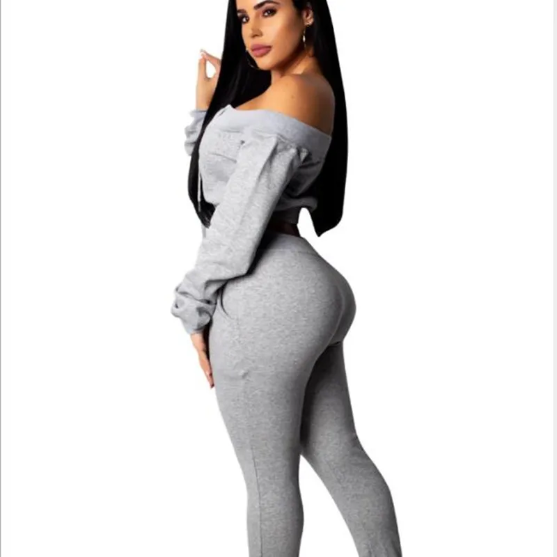 Осенняя Женская трикотажная Женский комплект 2 шт. Зимние Повседневные