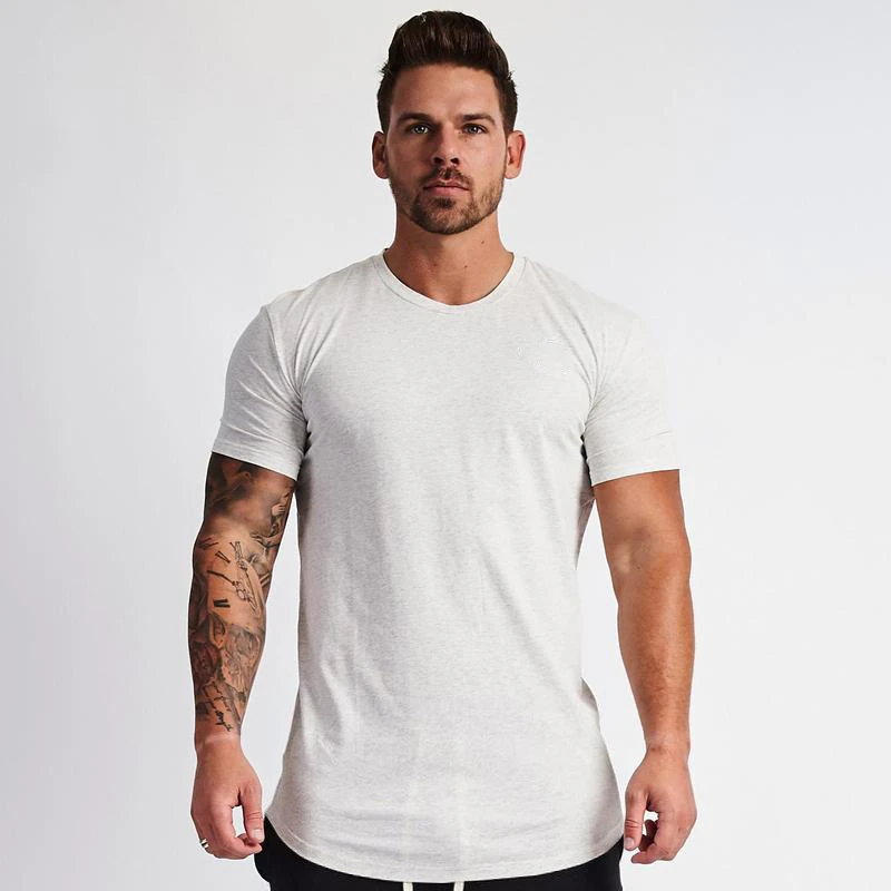 

Muscleguys New Plain Clothing fitness t shirt men O-neck t-shirt cotton bodybuilding tee shirts slim fit tops gyms tshirt Homme