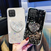 for samsung galaxy s20 fe s21 ultra s10 plus case bling glitter heart holder case on samsung a71 a51 a70 a50 a21s a12 star cover