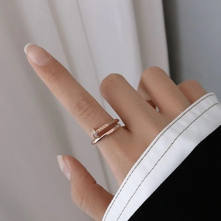

New nail ring women's fashion retro index finger personality net red minority cold wind Korean ring tail ring