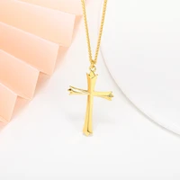 stainless steel necklace for women men lovers gold color choker chain cross necklace small cross religious jewelry accessories