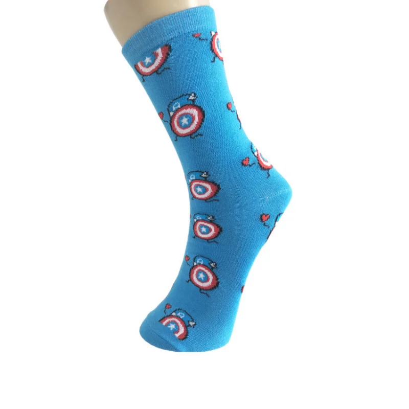 Творческие носки супергероев средней длины для студентов мужчин и женщин