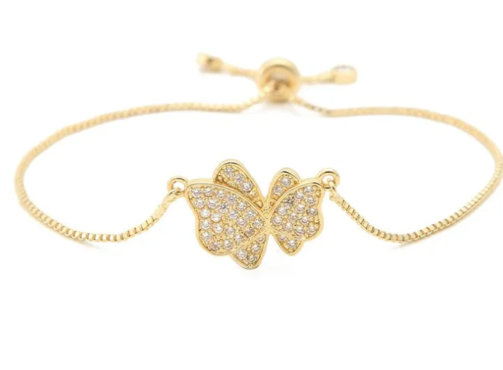 Браслет-цепочка золотого и серебряного цвета микро проложить cz веревку роза