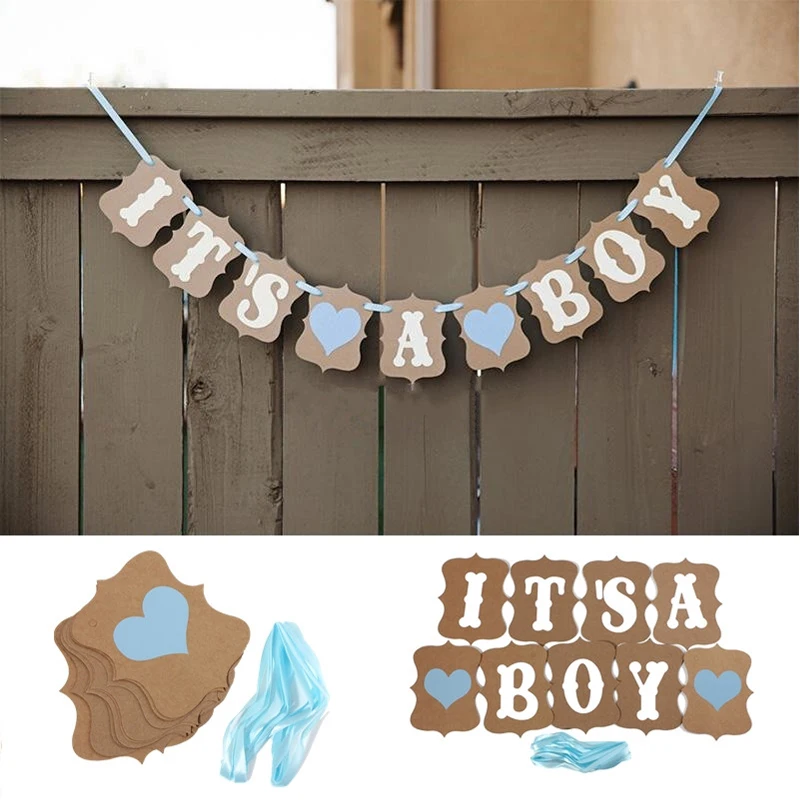 Детский душ это девочка мальчик сердце гирлянда овсянка баннер. Винтажные