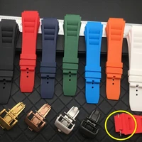 watchbands for richard mille rm055 011 folding buckle waterproof silicone rubber men watch strap watch accessorie watch bracelet