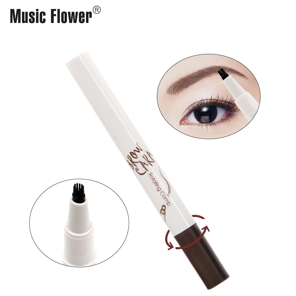 

Music Flower Eyebrow Dye Cream Rotary Comb Dye Eyebrow Paste Pen Durable Waterproof Makeup