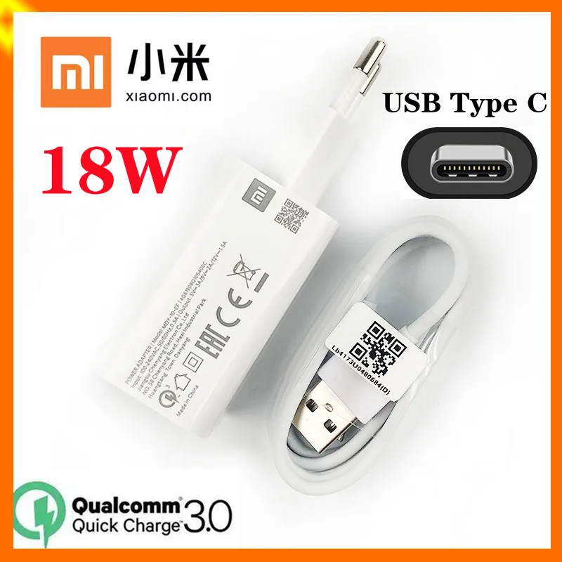 

XiaoMi Redmi Note 7 Charger Original QC3.0 18W Fast Travel USB Type-C Quick Charge Adapter For Mi 9 8 6 Note 10 Redmi 8 K20 K30