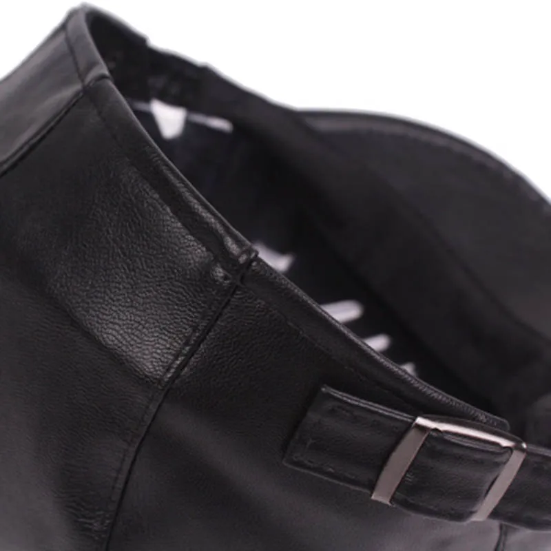 2019 новая зимняя теплая простая однотонная кожаная кепка для газетчика Мужская