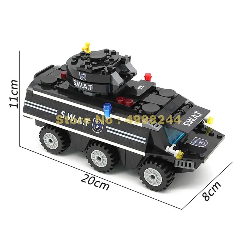 9412 349 шт. полиции Swat бронированный автомобилей Оружие 3 строительные блоки
