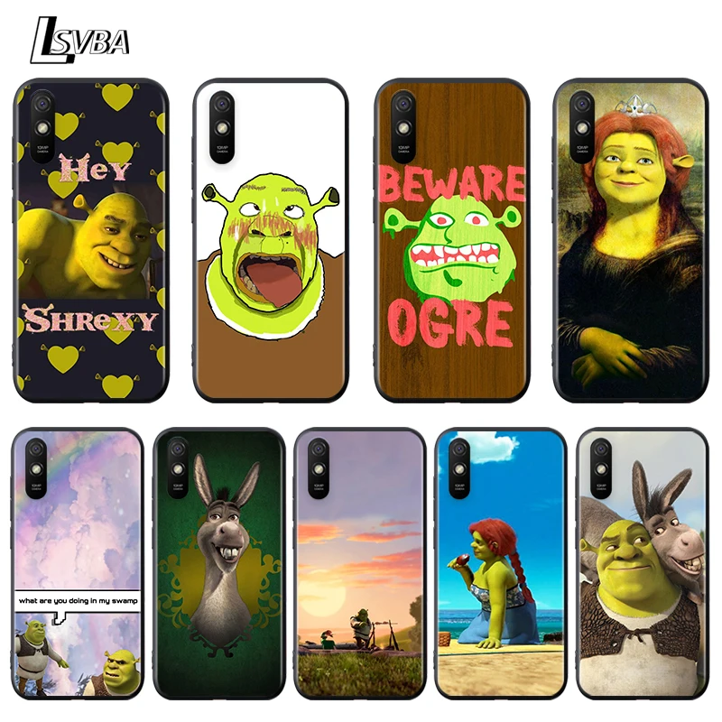 

CartoonCute green monster Gshrek For Xiaomi Redmi 9 9C 9A 9I 9T 10X 8A 8 7A 7 6A 6 5 S2 Y3 Y2 GO K20 Pro Prime Black Phone Case