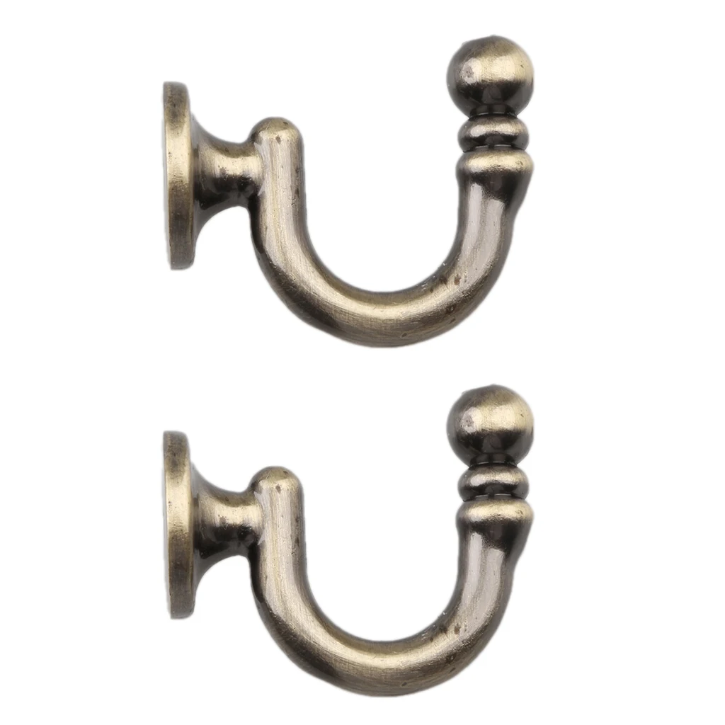 

2pcs Elegant Metal Curtain Tieback Hook Multifunction Wall Door Hook Hanger
