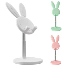 SPASH Universal Cute Rabbit Phone Holder Portable Desktop Cell Phone Stand, Height Angle Adjustable for Smartphone IPad Tablet