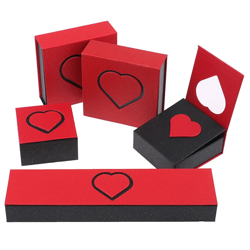 

Полое кольцо с сердцем красного цвета ожерелье кулон чехол бумажная коробка романтический подарок на свадьбу украшения упаковочной коробк...