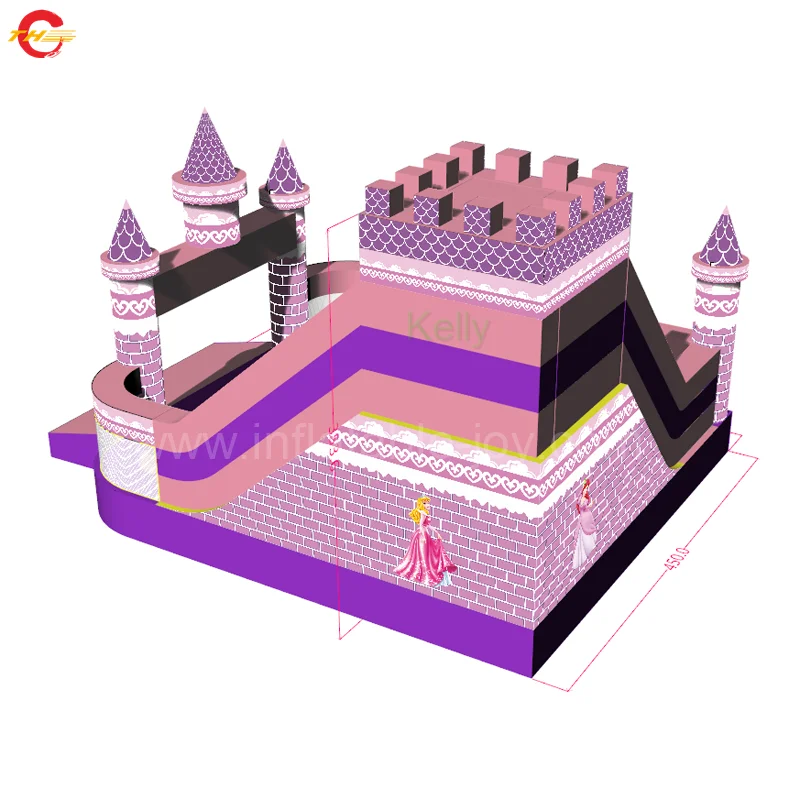 6*4 5 м надувная горка батут замок для детей прочный надувной батуты продажи |