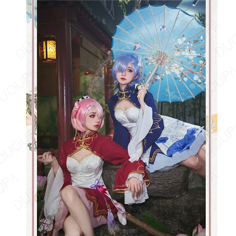 Аниме Re:zero Kara Ram Rem Косплей Костюм парик костюм на Хэллоуин платье горничной аниме