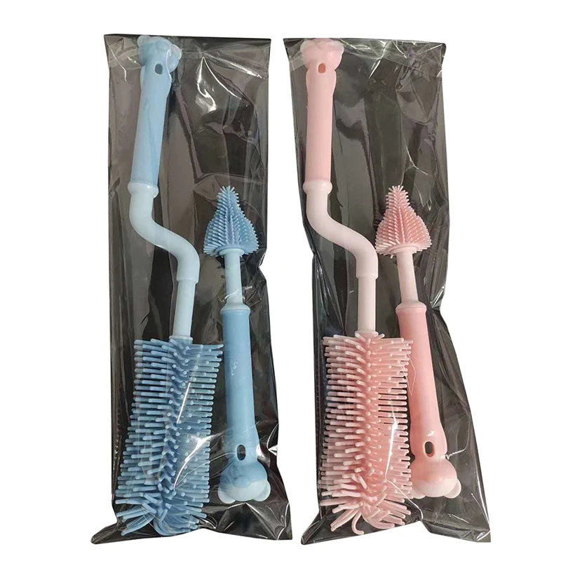 

Baby Bottle Brushes Cleaning Cup Brush For Nipple Spout Tube Kids Feeding Cleaning Brush Nipple Brush Rotating Silicone Brus