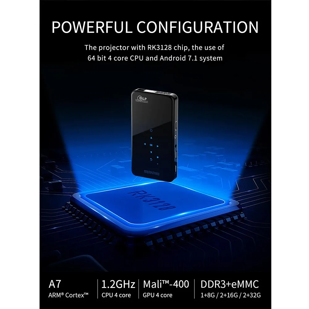 DLP X2 мини-проектор со встроенным аккумулятором 2000 люмен HDMI USB портативный проектор 1080P H.265 проектор для домашнего кинотеатра 4K светодиодный X3 проектор