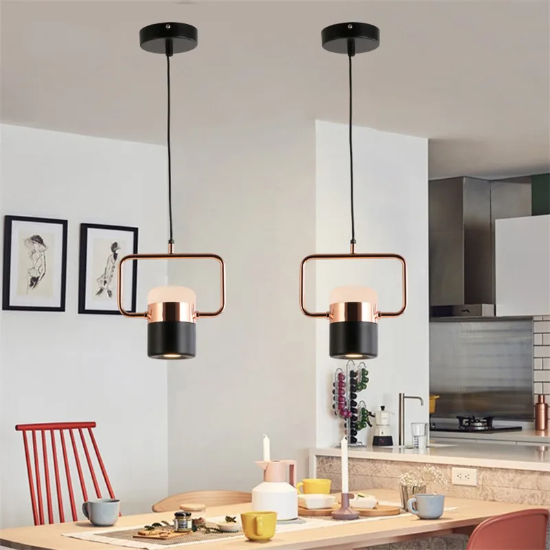 Креативный простой металлический светодиодный подвесной светильник в
