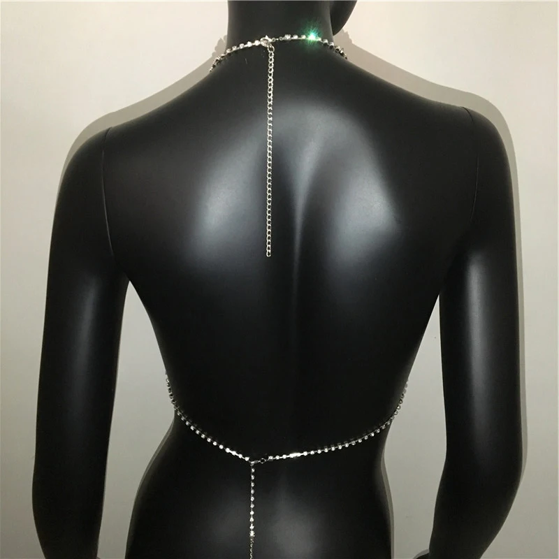 Блестящая цепочка Стразы с кисточками Женская для груди бюстгальтер крест на