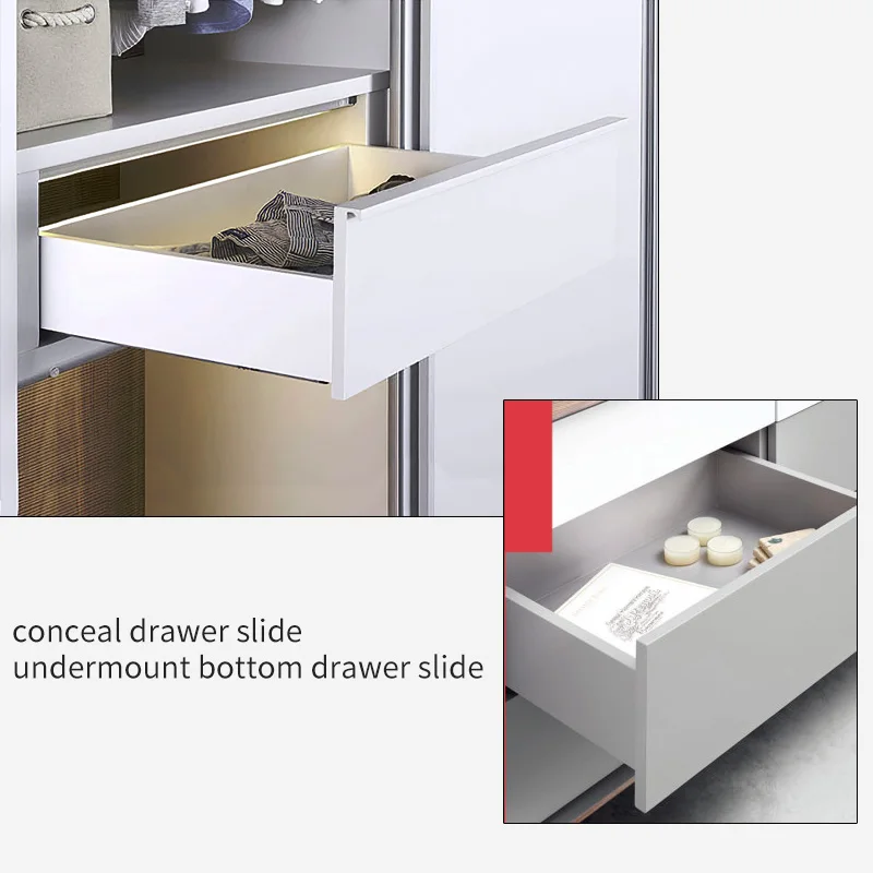 AOLISHENG скрытый ящик бегун три секции мягкое закрывающее Нижнее крепление кухонный