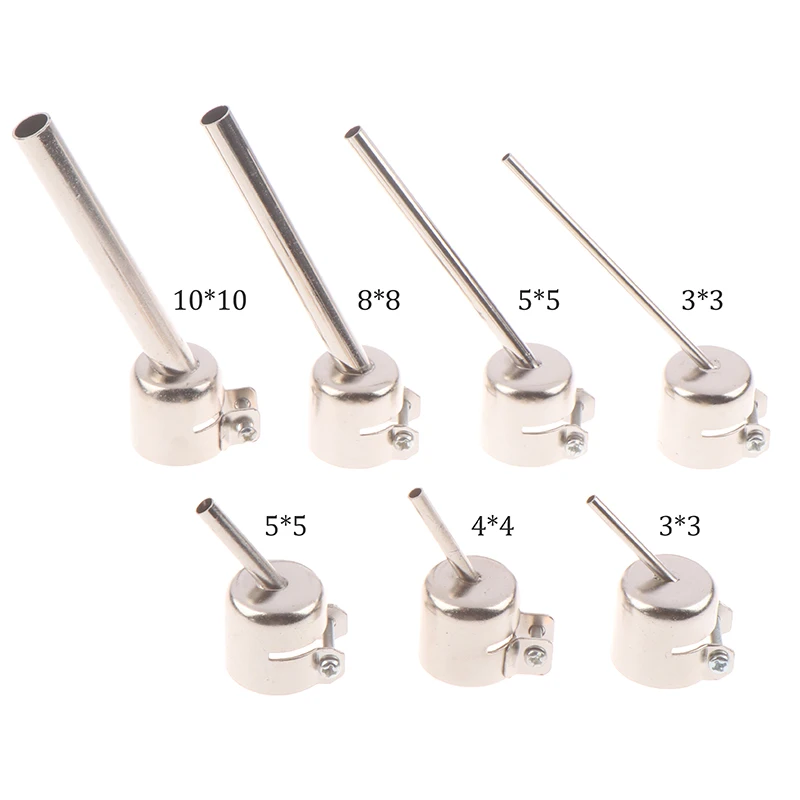 

7pcs 850 Series Hot Air Gun Nozzle Lengthen Type 45 Degree Tilt BGA Welding Tools
