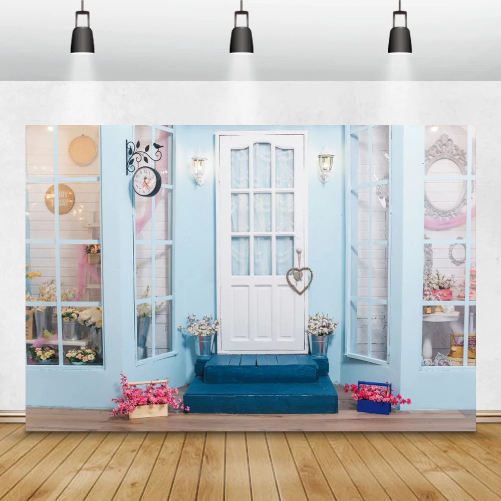 

Laeacco фон для фотосъемки с изображением белой кирпичной стены, окна, пола, дома