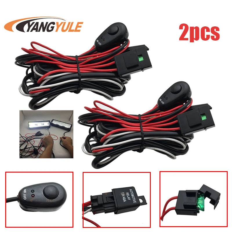 1 шт. Универсальный комплект от до 2 Led Light Bar Cable 40A 12 В 24 в переключатель реле авто