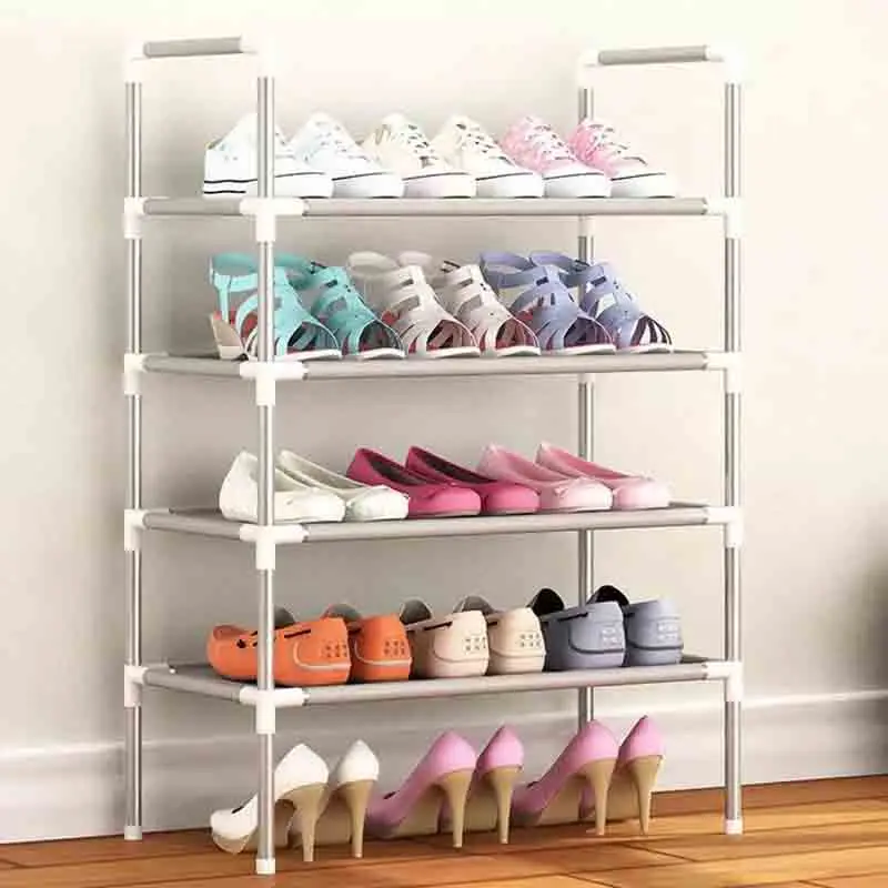

Shoe Rack Shoe Organizer Aluminum Metal Standing Shoe Rack DIY Shoes Storage Shelf Home Organizer Accessories