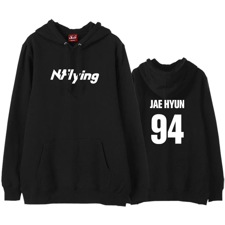 

New arrival kpop nflying yahoo album same member name/logo printing pullover hoodies unisex fleece/thin loose sweatshirt