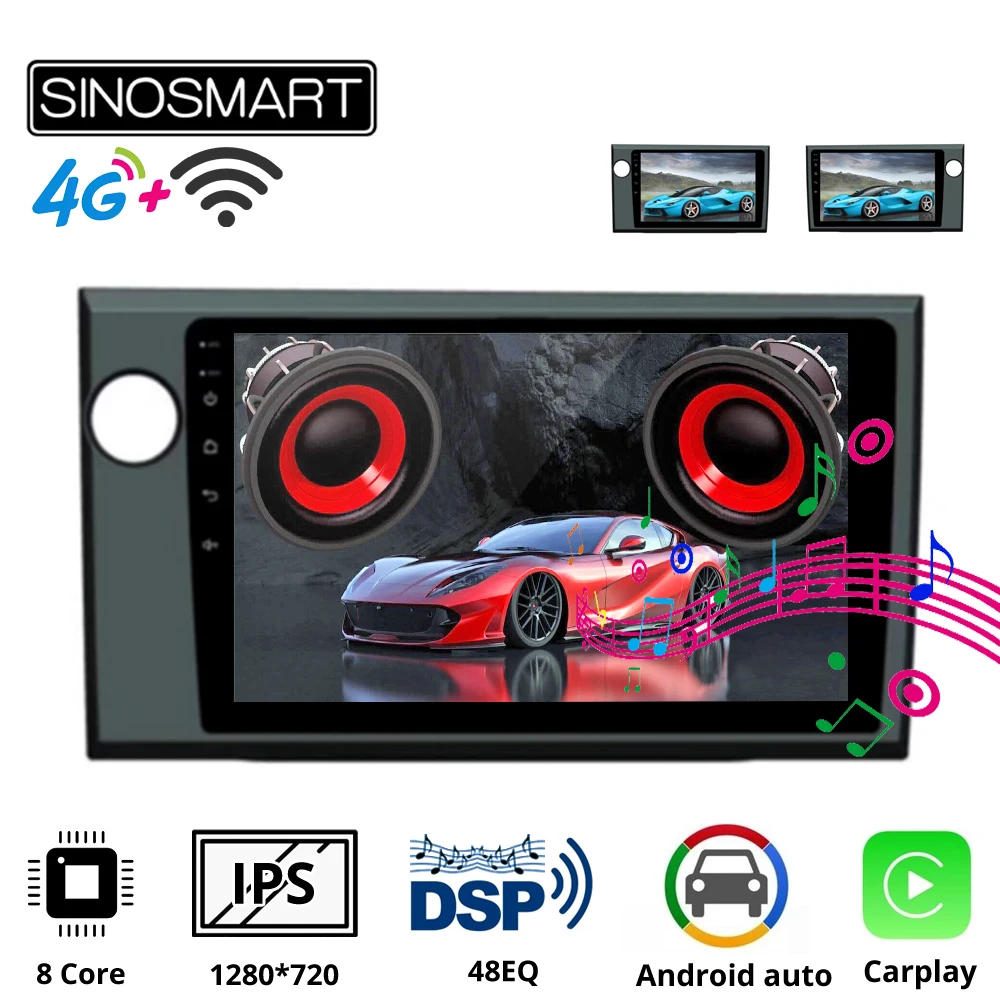Sinosmart Автомобильный GPS навигационный плеер радио для Honda BRV 2din 2.5D IPS/QLED экран 8 ядер