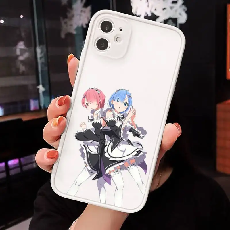 

Japan anime Re Zero Rem Phone Cases matte transparent For iphone 7 8 11 12 plus mini x xs xr pro max cover