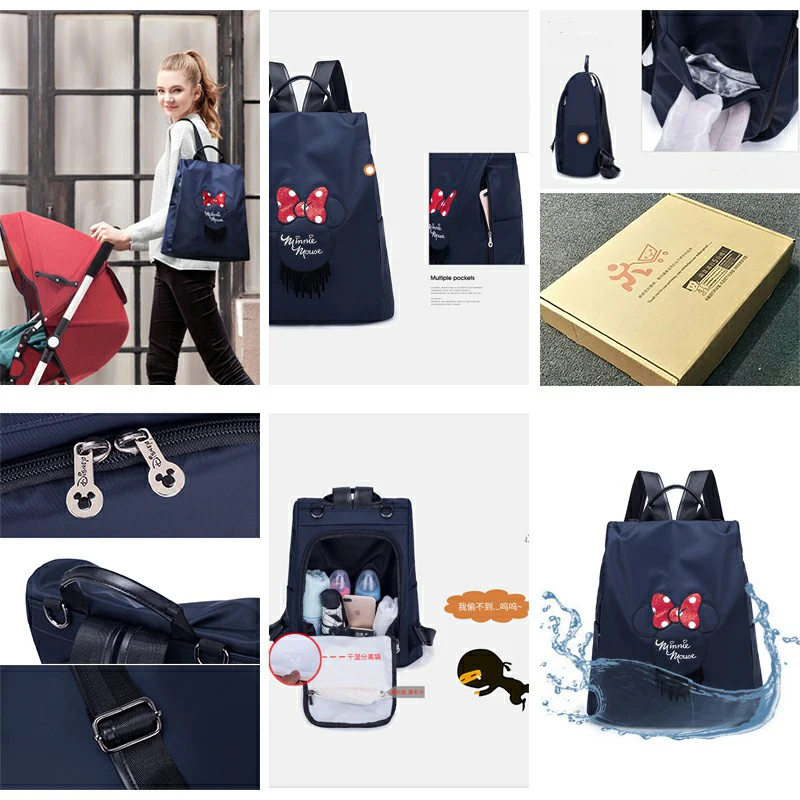 Дорожный рюкзак для мам Disney вместительная сумка детских подгузников на коляску