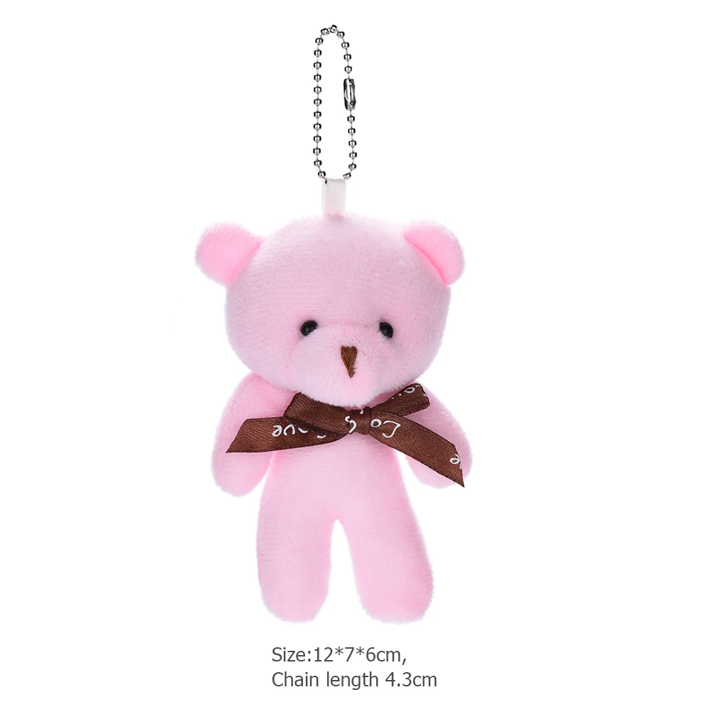 

Cute Lovely Cartoon Bear Doll Portable DIY Bowknot Pendant Stuffed Toys Valentine Day Gifts Wedding Home Decoration