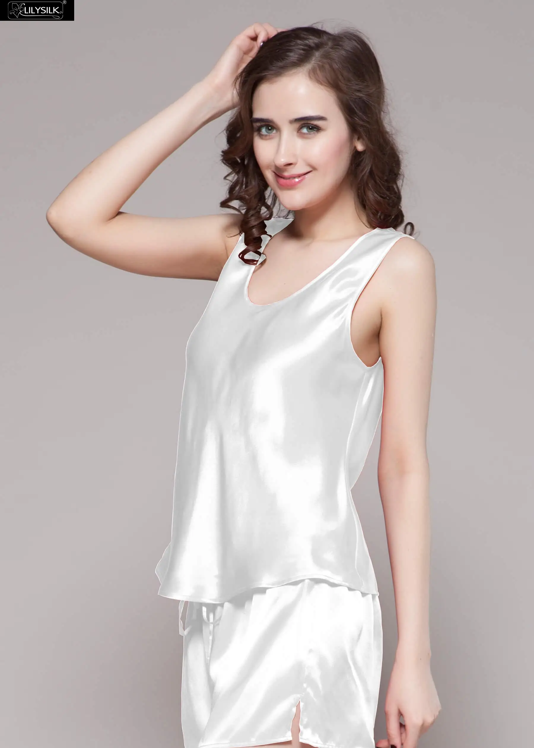 LilySilk женский топ из чистого шелка 100 22 momme без коротких штанов Роскошный