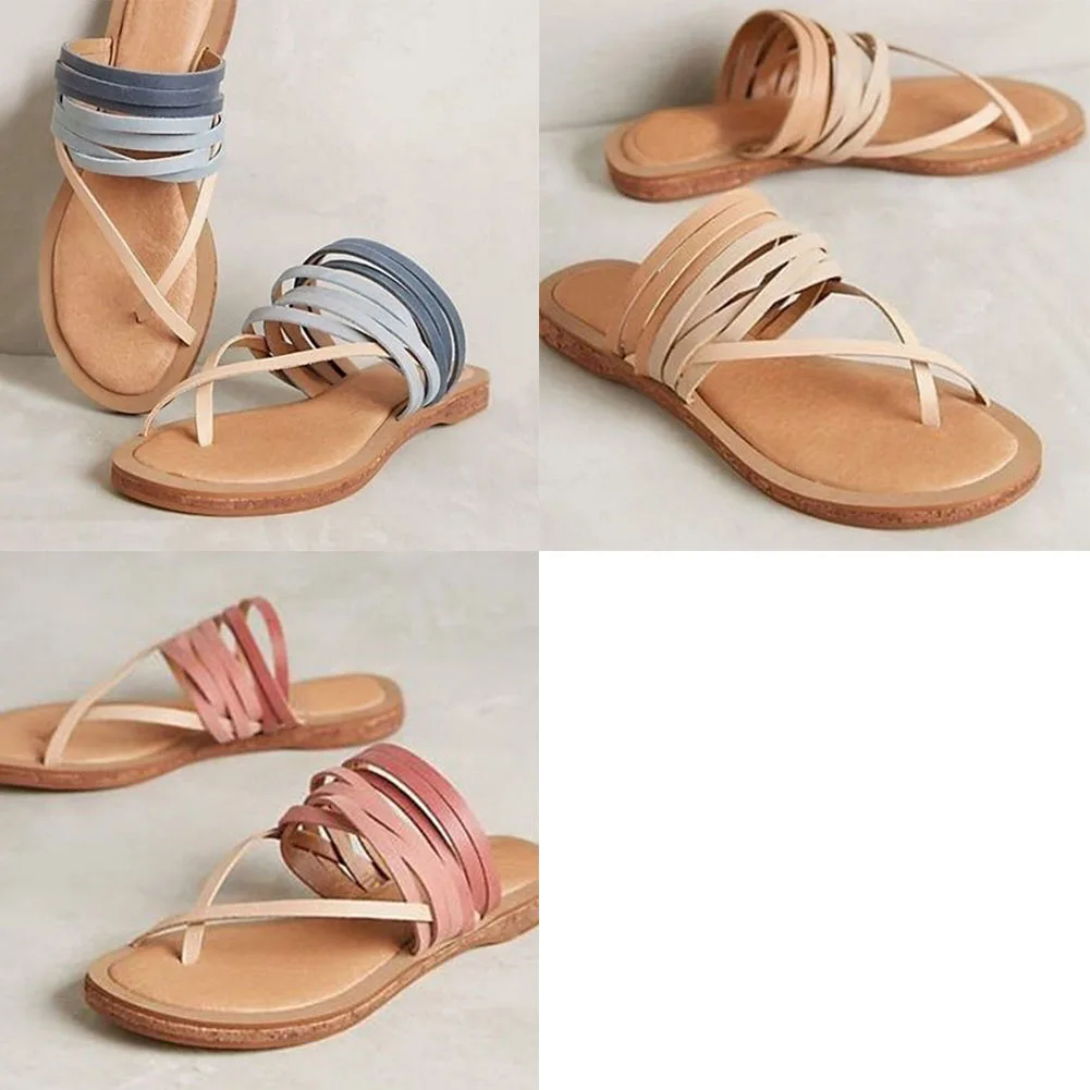 

Women's Roman Gladiator Thong Sandals Flat Flip flops Sandals Summer Beach Shoes