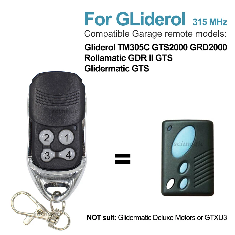

Remote Control For Gliderol TM305C GRD2000 GTS2000 For Garage Door Gate
