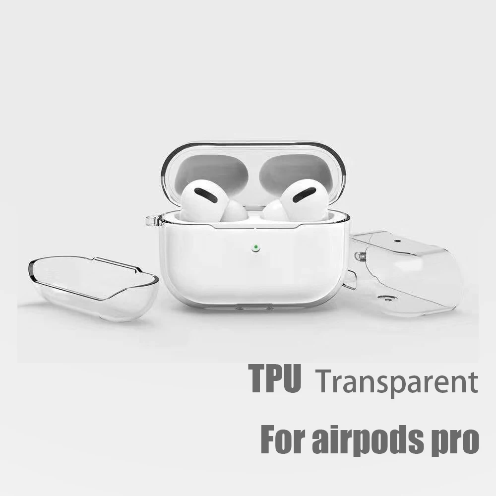 Чехол для airpods pro прозрачный простой и чехол из ТПУ apple аксессуары наушников