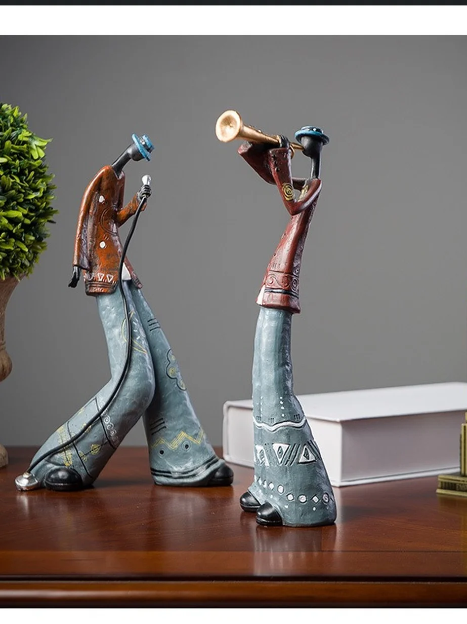 

Rock Band Music Art Character Model Statue Creative Living Room Decoration Wine Cabinet Ornaments Figurine Resin Craft Supplies