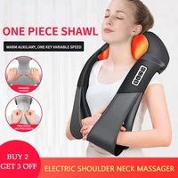 u shape electrical shiatsu back neck shoulder body massager infrared heated 4d kneading carhome massagem