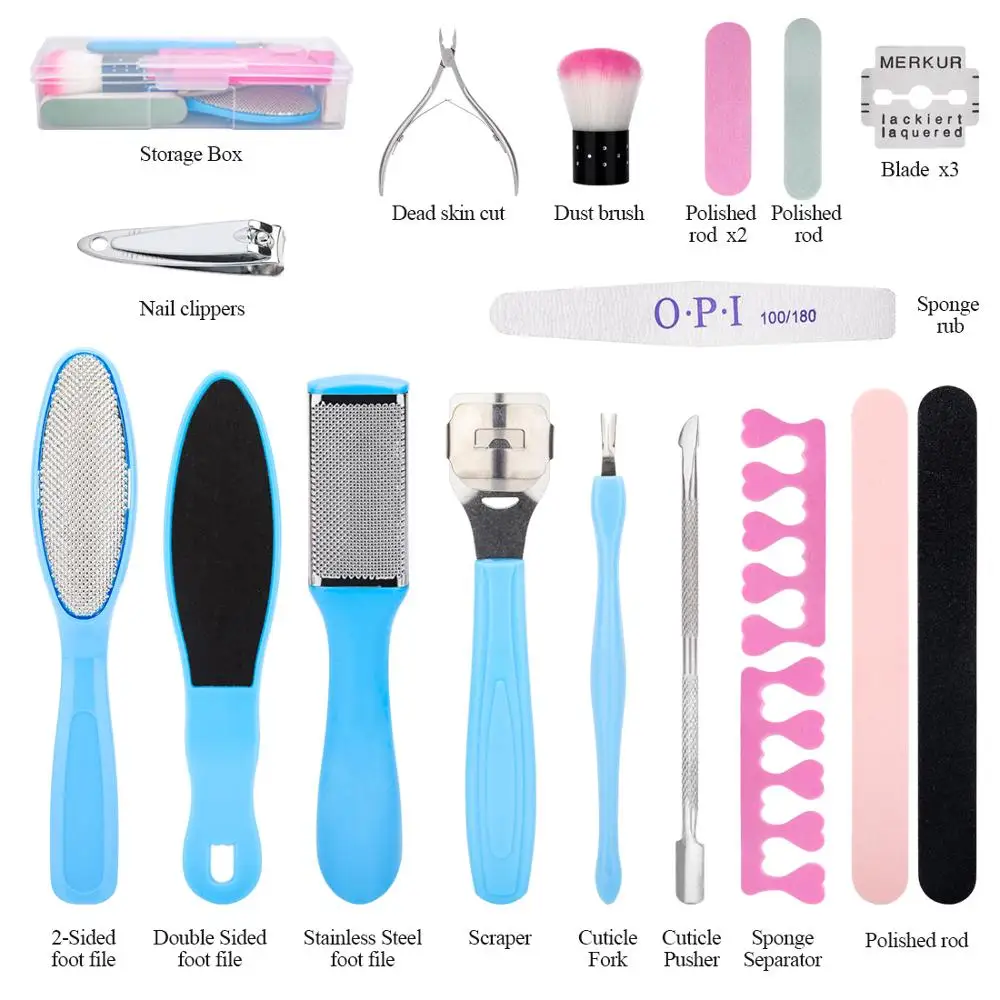Инструмент для маникюра 20 шт./компл. пилка ухода за ногами средство удаления