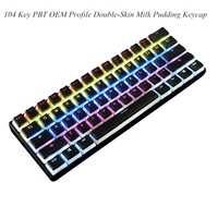 mechanical keyboard keycap 104 key pbt oem profile double skin milk pudding keycap backlight gaming keyboard translucent keycaps