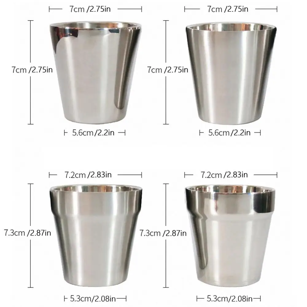 1 шт. 6 4 oz Нержавеющая сталь бокалы для вина Портативный пива двойной Слои Пинта