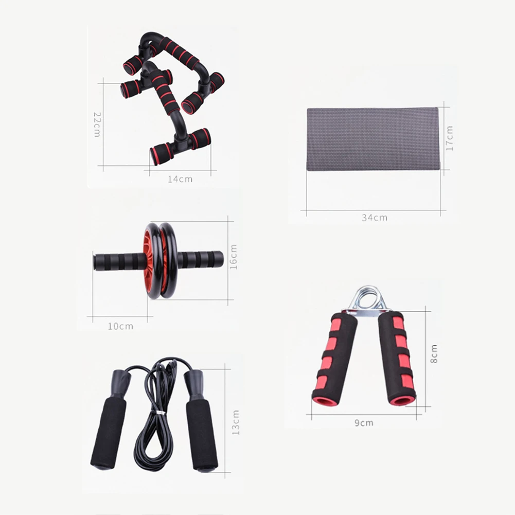 

5pcs/Set AB Roller Wheels Machine Push-up Bar Stand Exercise Rack Workout Home Gym Fitness Equipment Abdominal Muscle Trainer
