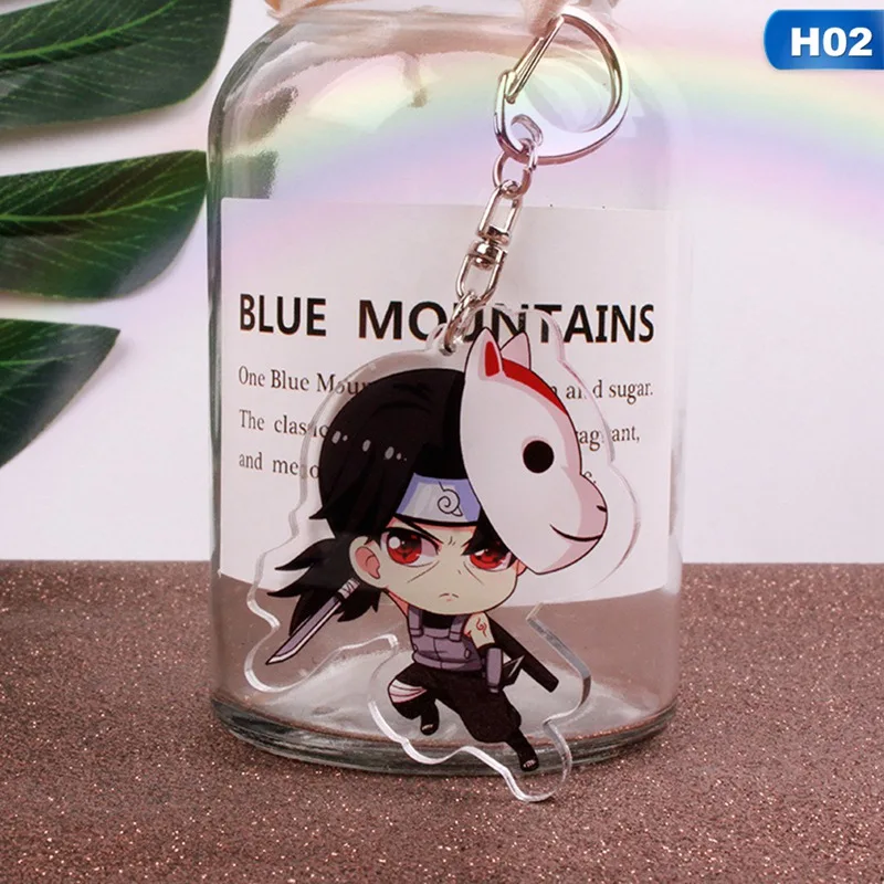 

New High Quality Cartoon Anime Keychain Sasuke/itachi/Kakashi Printed Acrylic Key Chain Pendant Accessories Key Ring