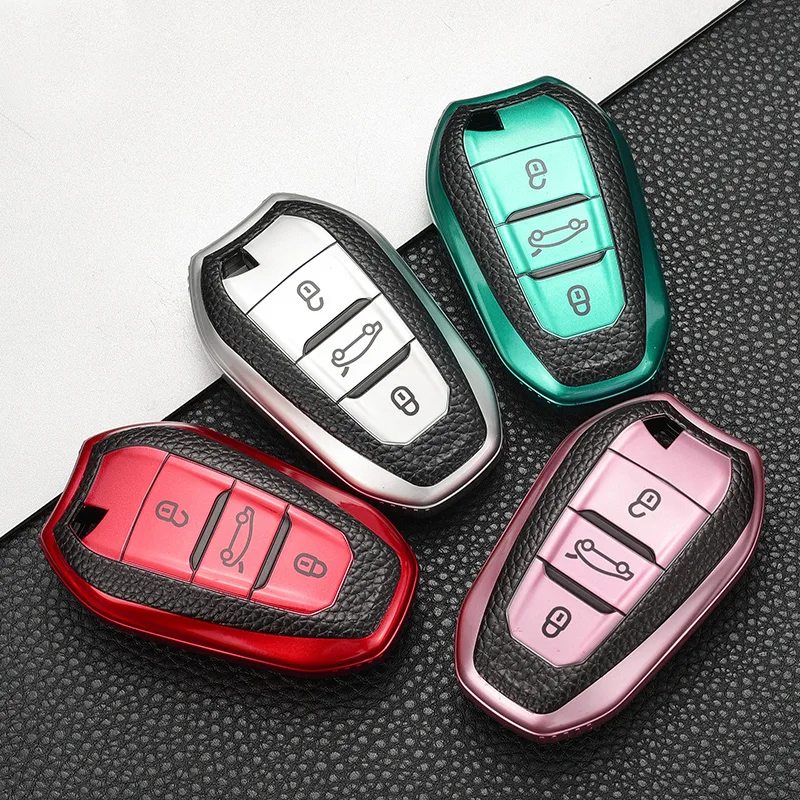 TPU Car Key Case For Peugeot 5008 3008 308 DS DS4 DS5 Citroen C4 3 Buttons Smart Keyless Entry Remote Control Protector Cover images - 6