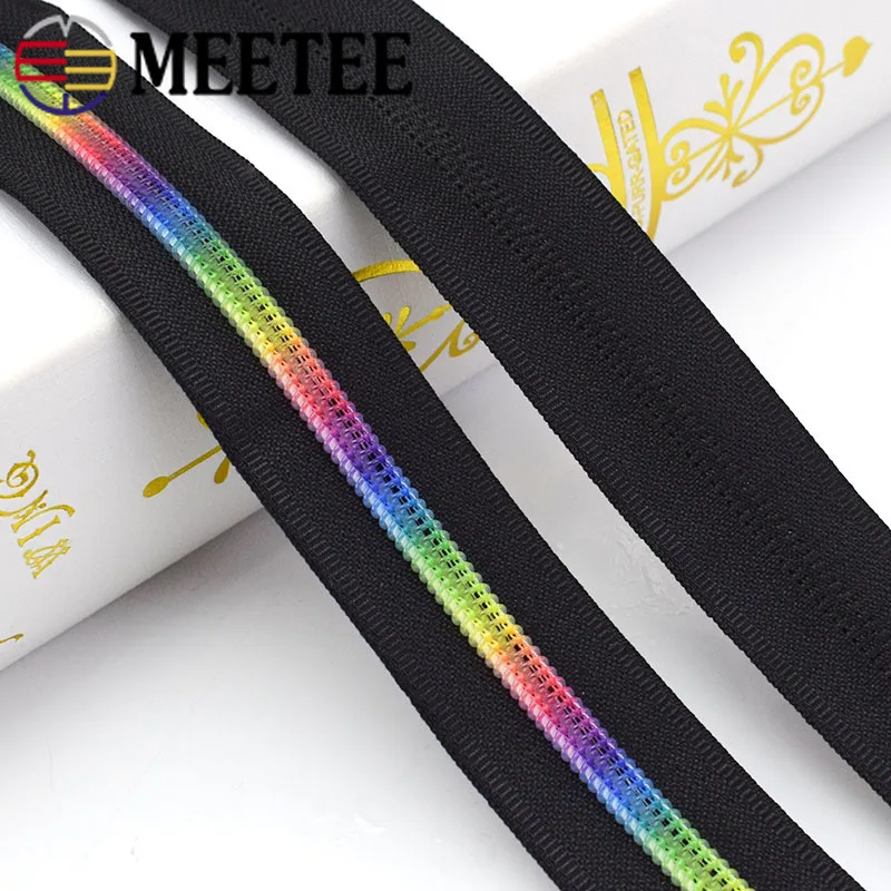 Meetee 5 # разъемная застежка-молния Цветной зубы нейлоновые молнии 10/20 м черный