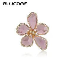 Женская брошь в форме цветка Blucome из меди с фианитом свадебный